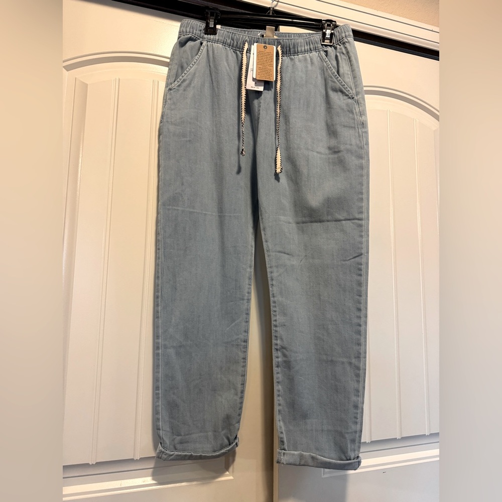 Roxy Slow Swell Surf Beach Denim Cuffed Pants M - Picture 2 of 7